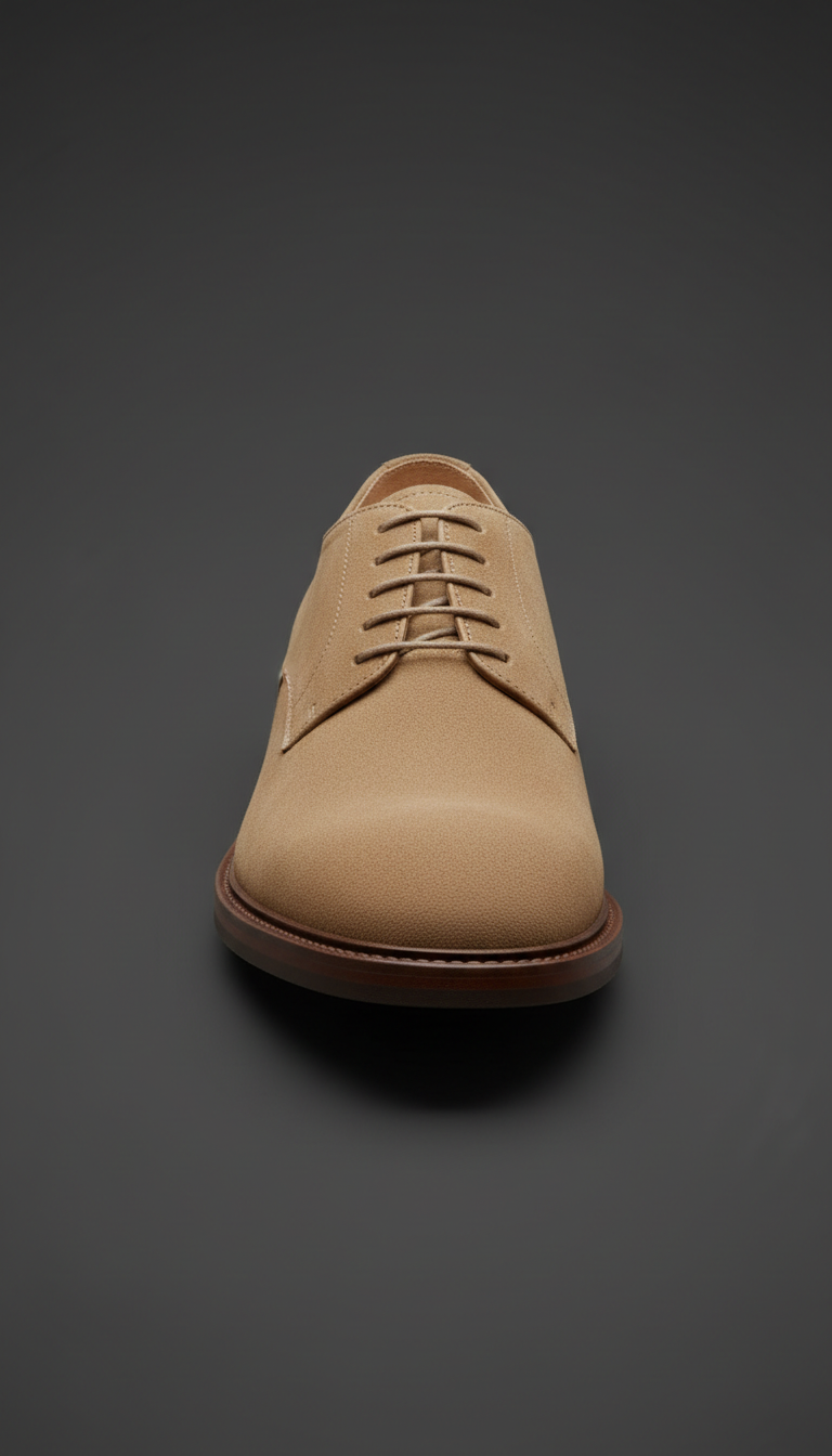 Men's warm stone suede derby shoe
